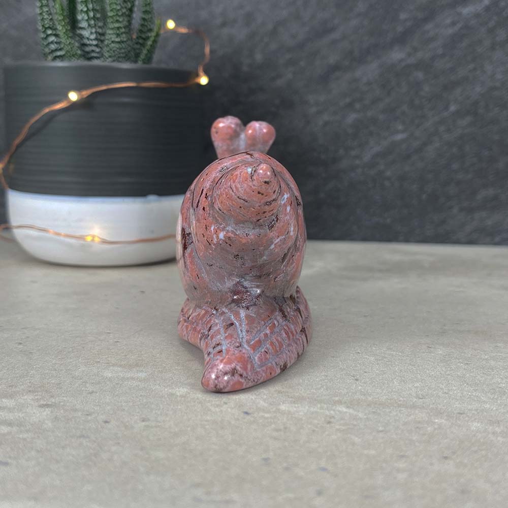 Polished Ocean Jasper Snail Carving