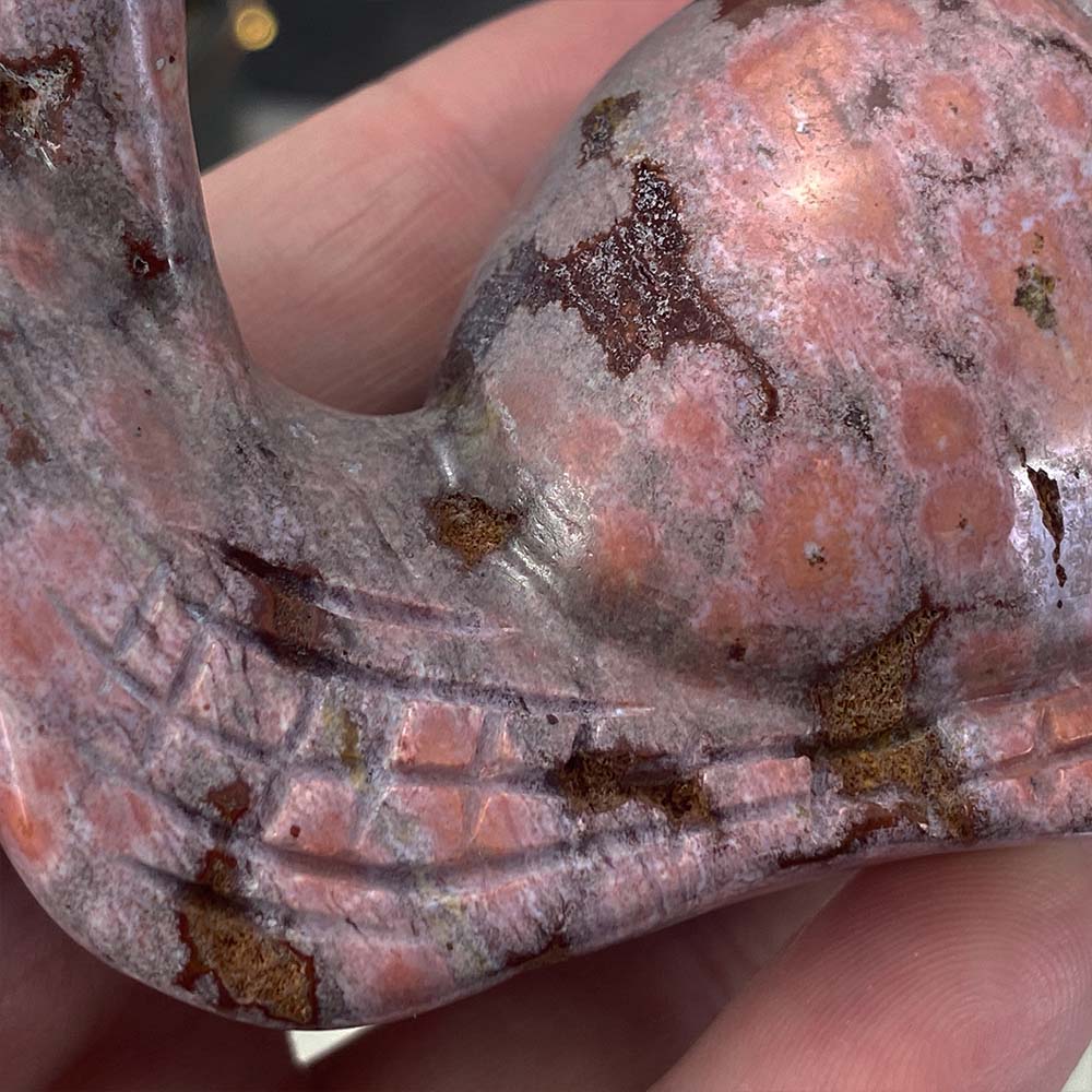 Polished Ocean Jasper Snail Carving
