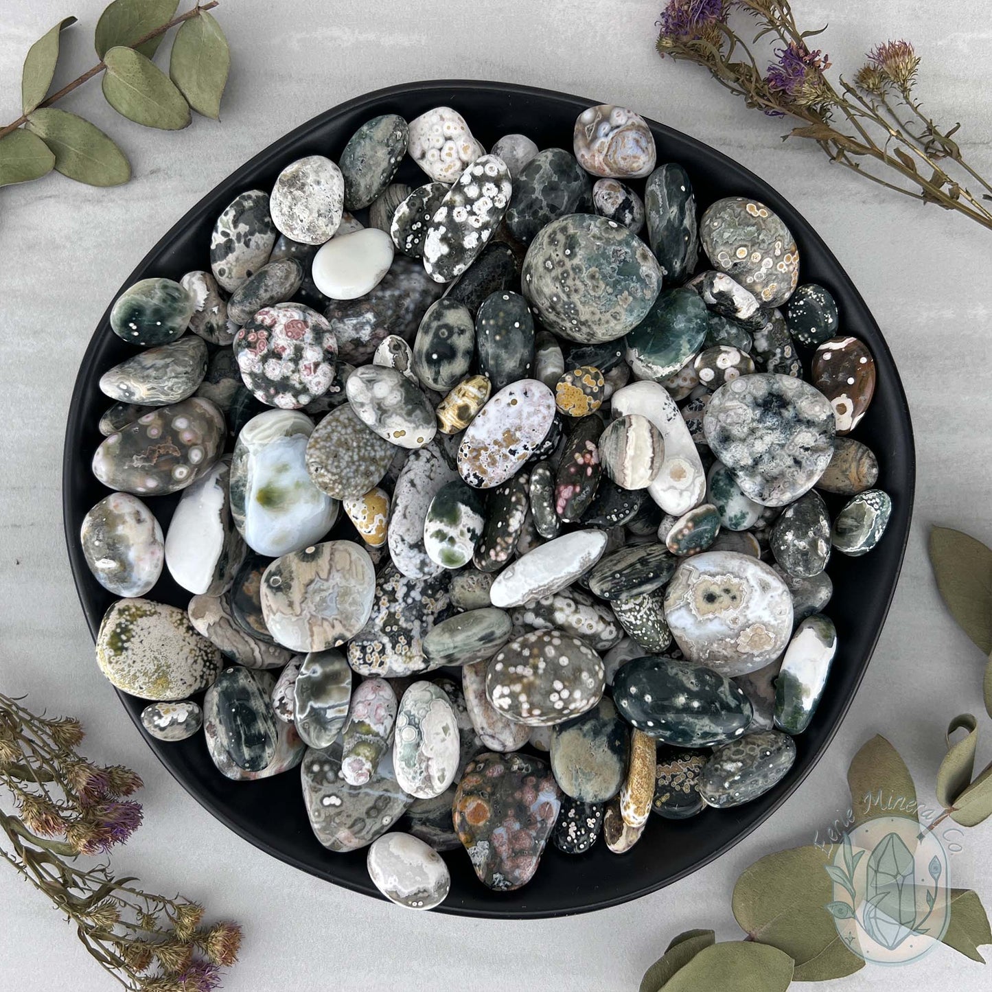 Polished Orbital Ocean Jasper (Mixed Sizes) Tumbles