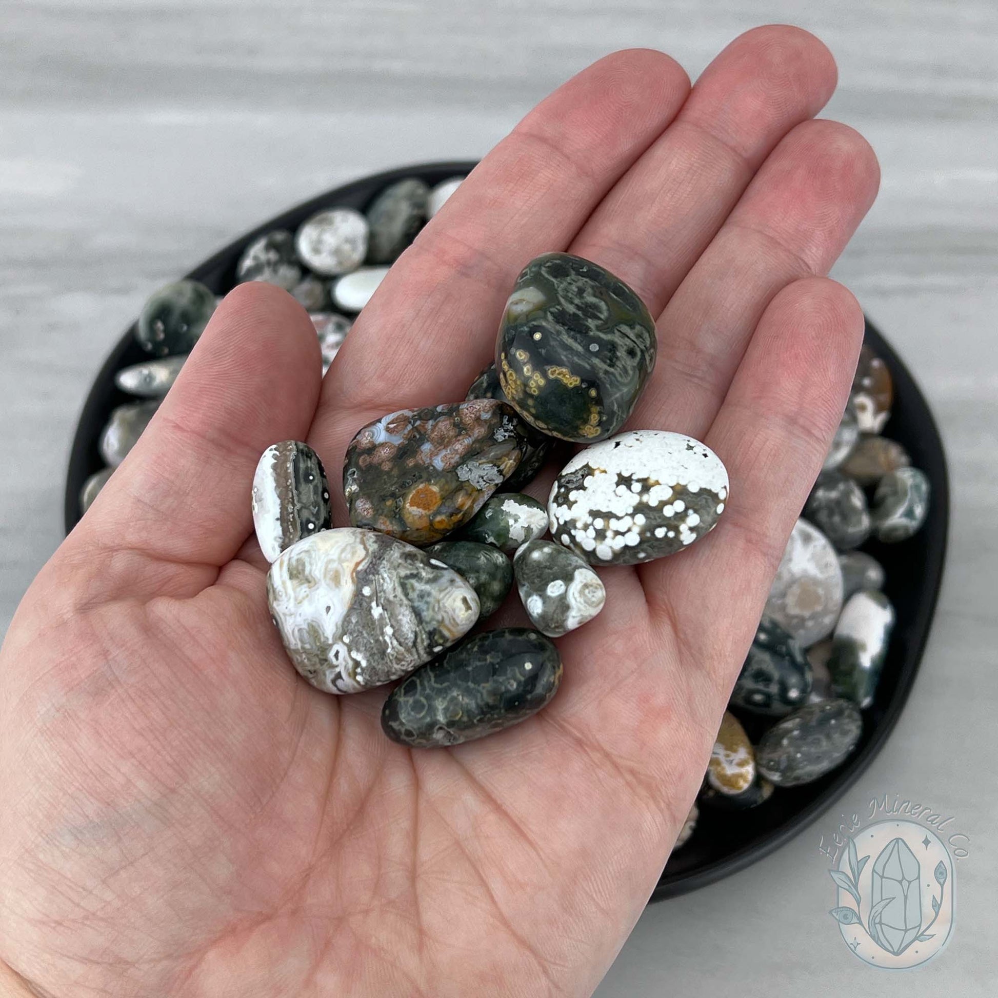 Polished Orbital Ocean Jasper (Mixed Sizes) Tumbles