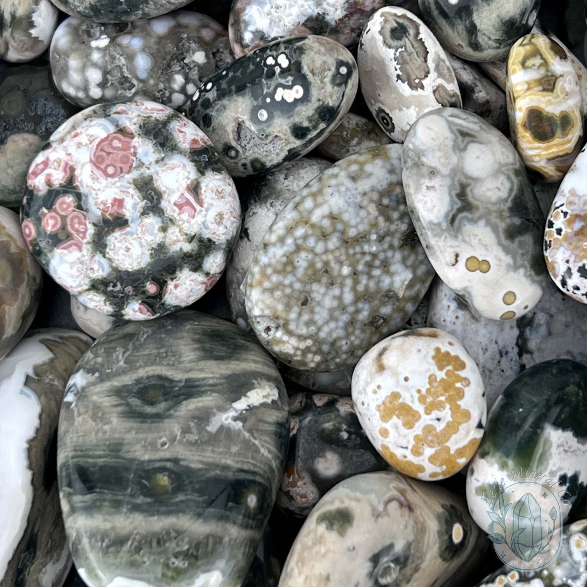 Polished Orbital Ocean Jasper (Mixed Sizes) Tumbles