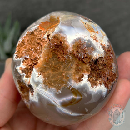 Orca Agate Geode Egg with Display Stand