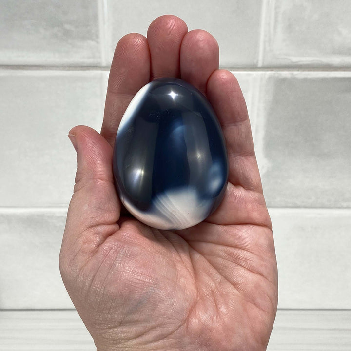 Polished Orca Agate Palmstones