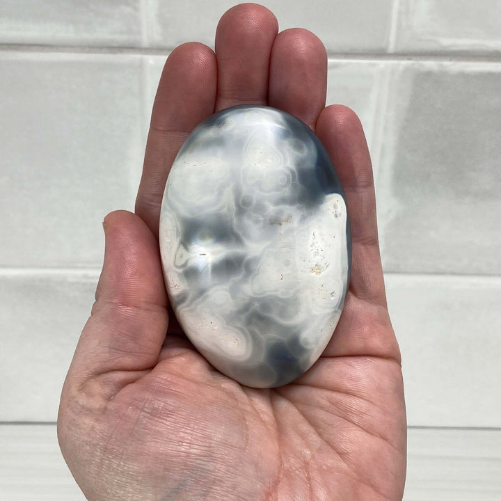 Polished Orca Agate Palmstones