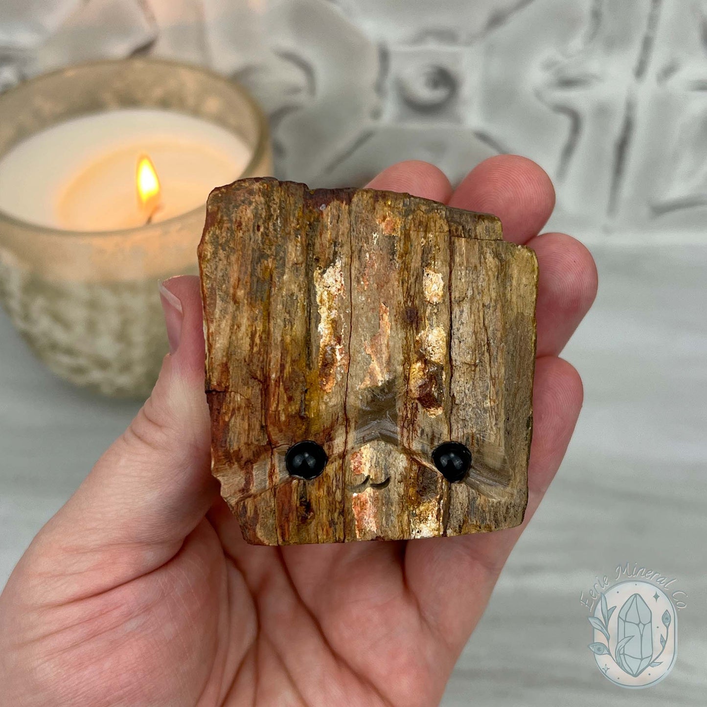 Petrified Wood Hedgehog Carving Specimen