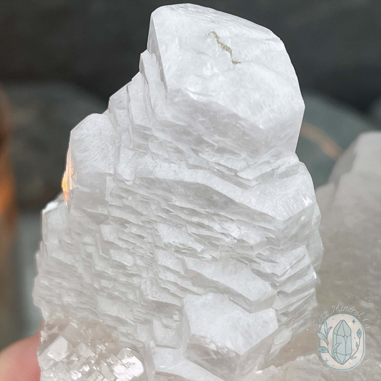 UV Reactive Pink Calcite Specimen with Display Base