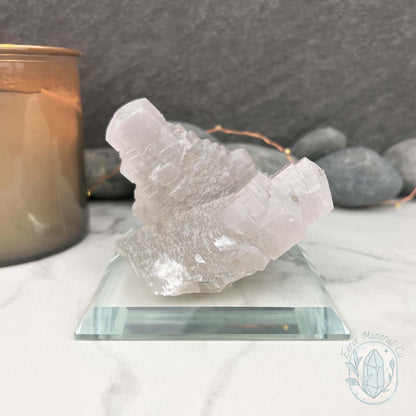 UV Reactive Pink Calcite Specimen with Display Base