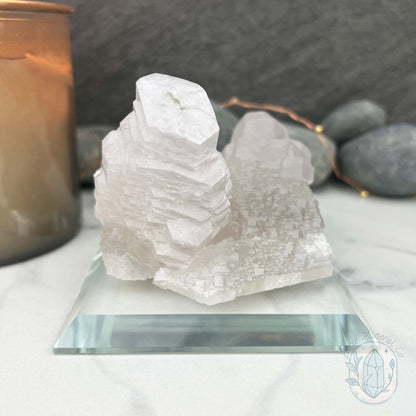 UV Reactive Pink Calcite Specimen with Display Base