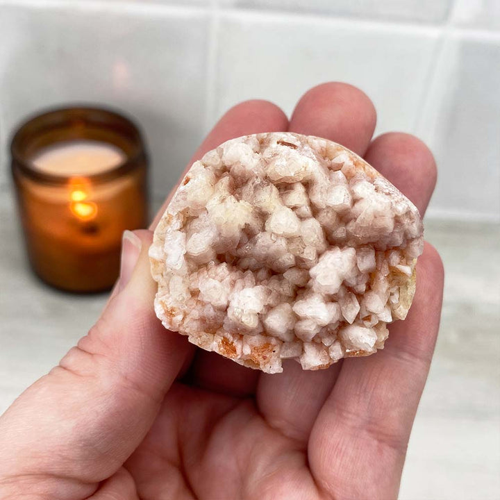 Pink Calcite Cluster Specimen Hedgehog Carving