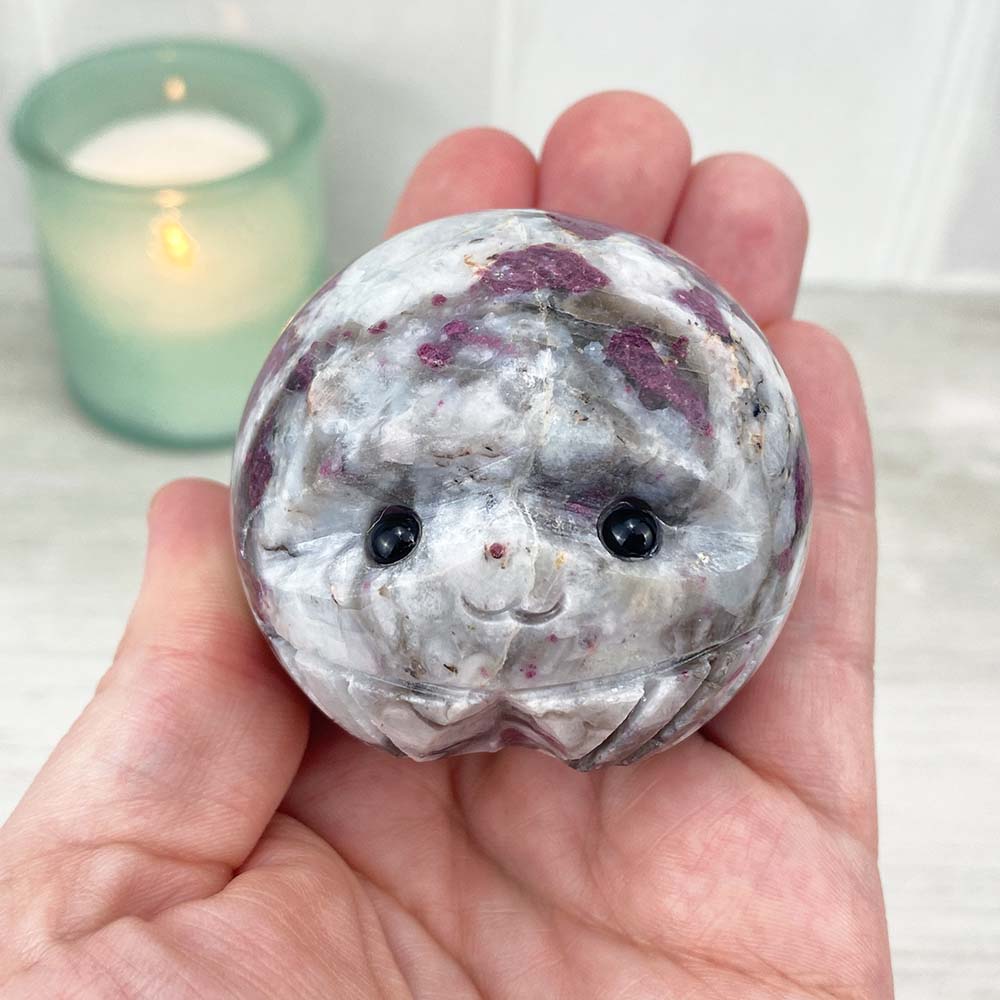 Pink Tourmaline Hedgehog Carving