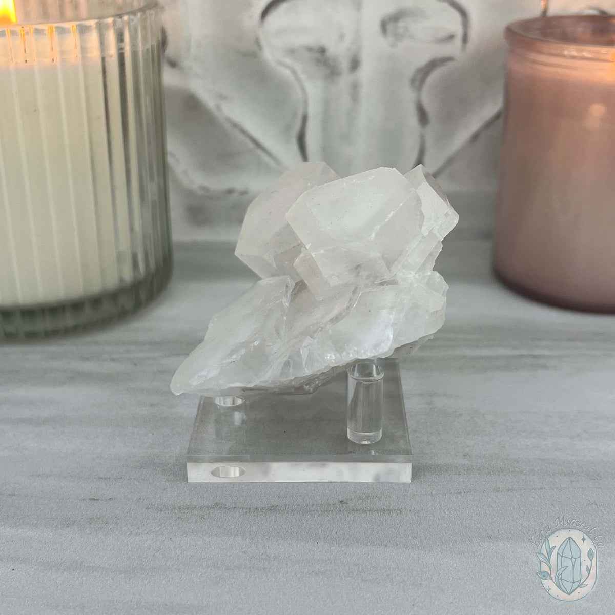 Poker Chip UV Reactive Calcite Specimen with Stand