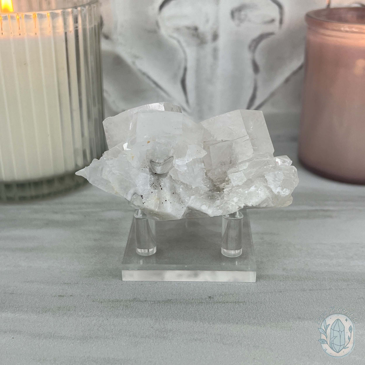 Poker Chip UV Reactive Calcite Specimen with Stand