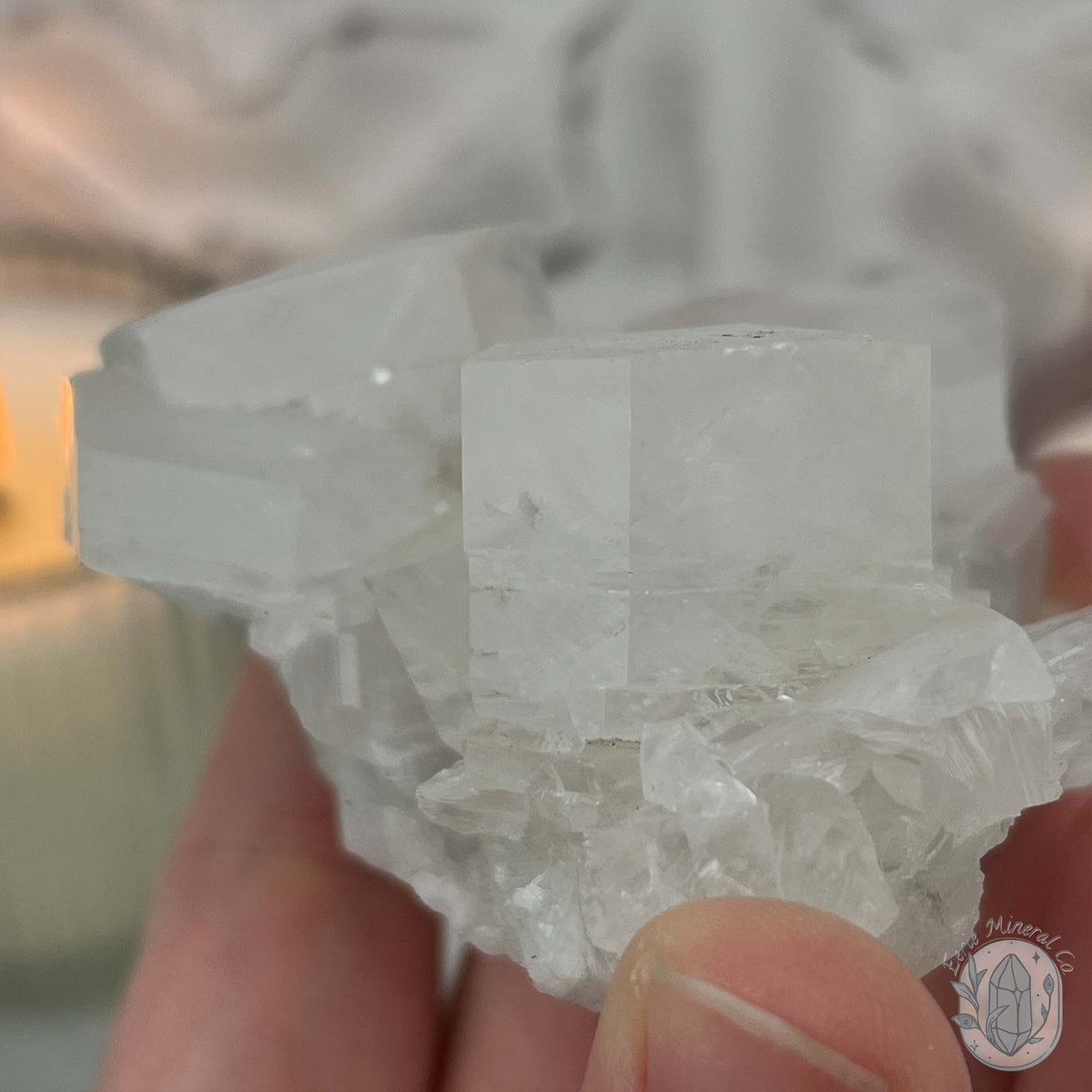 Poker Chip UV Reactive Calcite Specimen with Stand