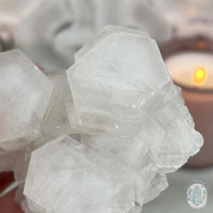 Poker Chip UV Reactive Calcite Specimen with Stand