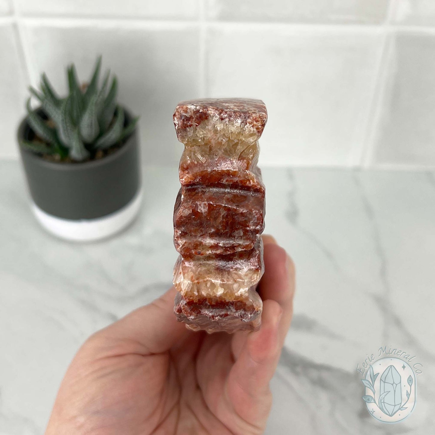 Polished Pork Stone (Red Banded Calcite) Specimen Slab