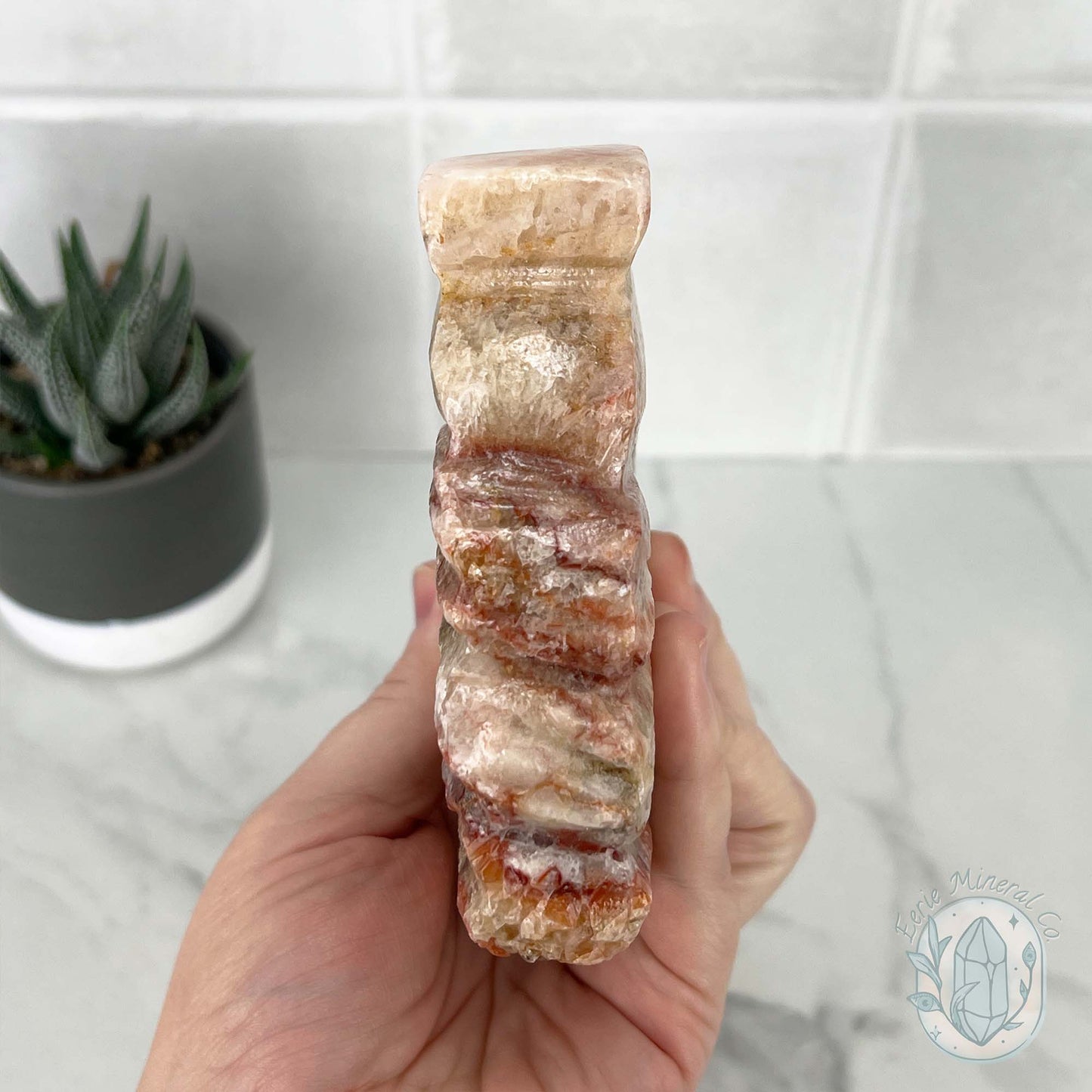 Polished Pork Stone (Red Banded Calcite) Specimen Slab
