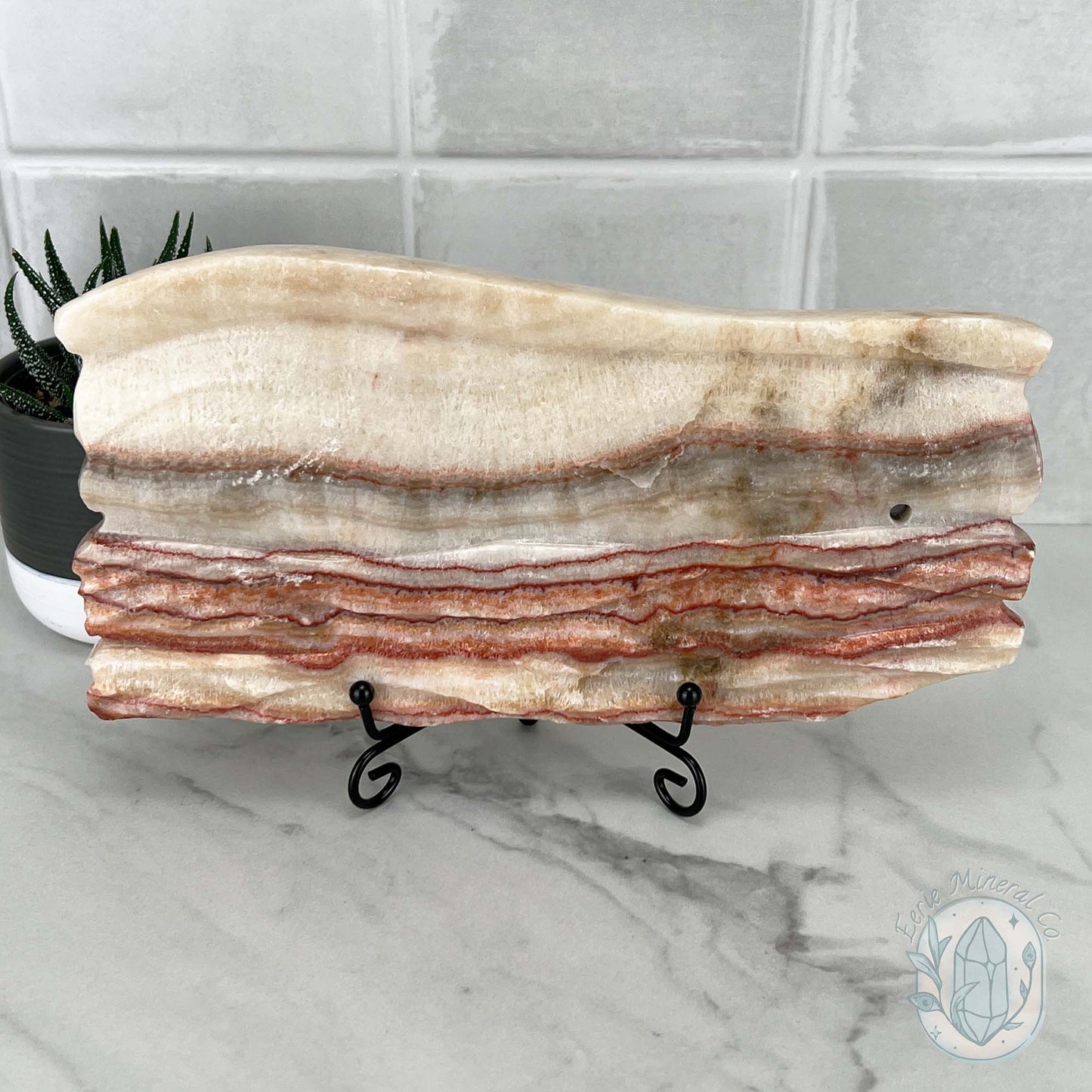 Polished Pork Stone (Red Banded Calcite) Specimen Slab