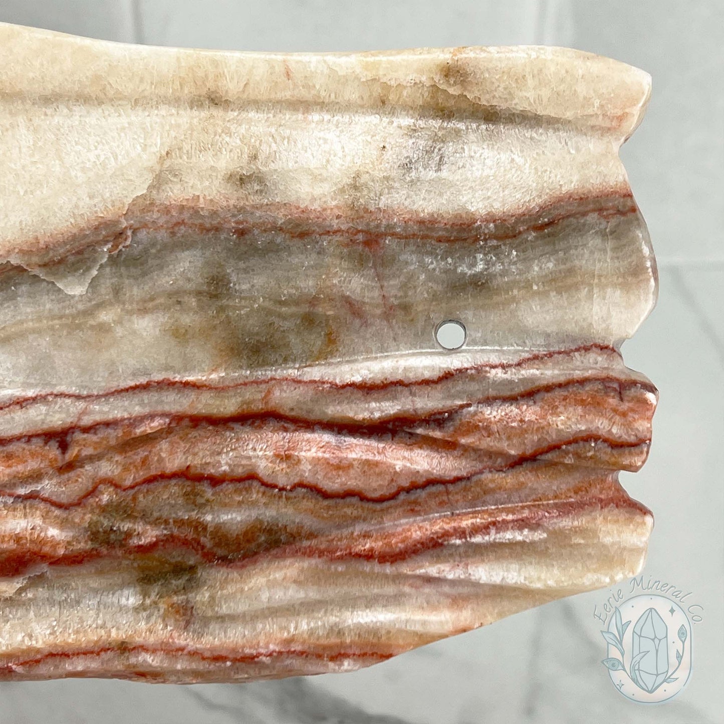 Polished Pork Stone (Red Banded Calcite) Specimen Slab