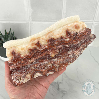 Polished Pork Stone (Red Banded Calcite) Specimen Slab