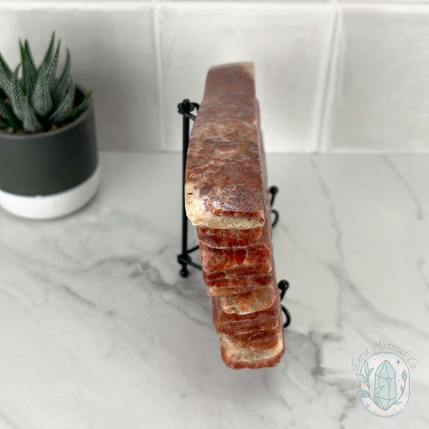 Polished Pork Stone (Red Banded Calcite) Specimen Slab