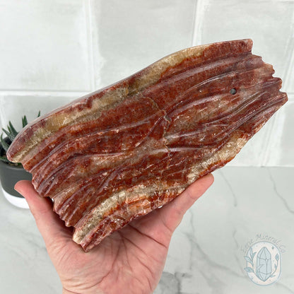 Polished Pork Stone (Red Banded Calcite) Specimen Slab