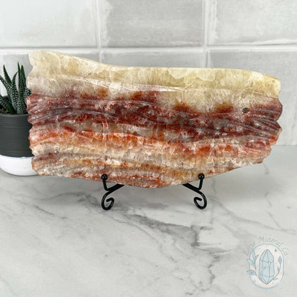 Polished Pork Stone (Red Banded Calcite) Specimen Slab