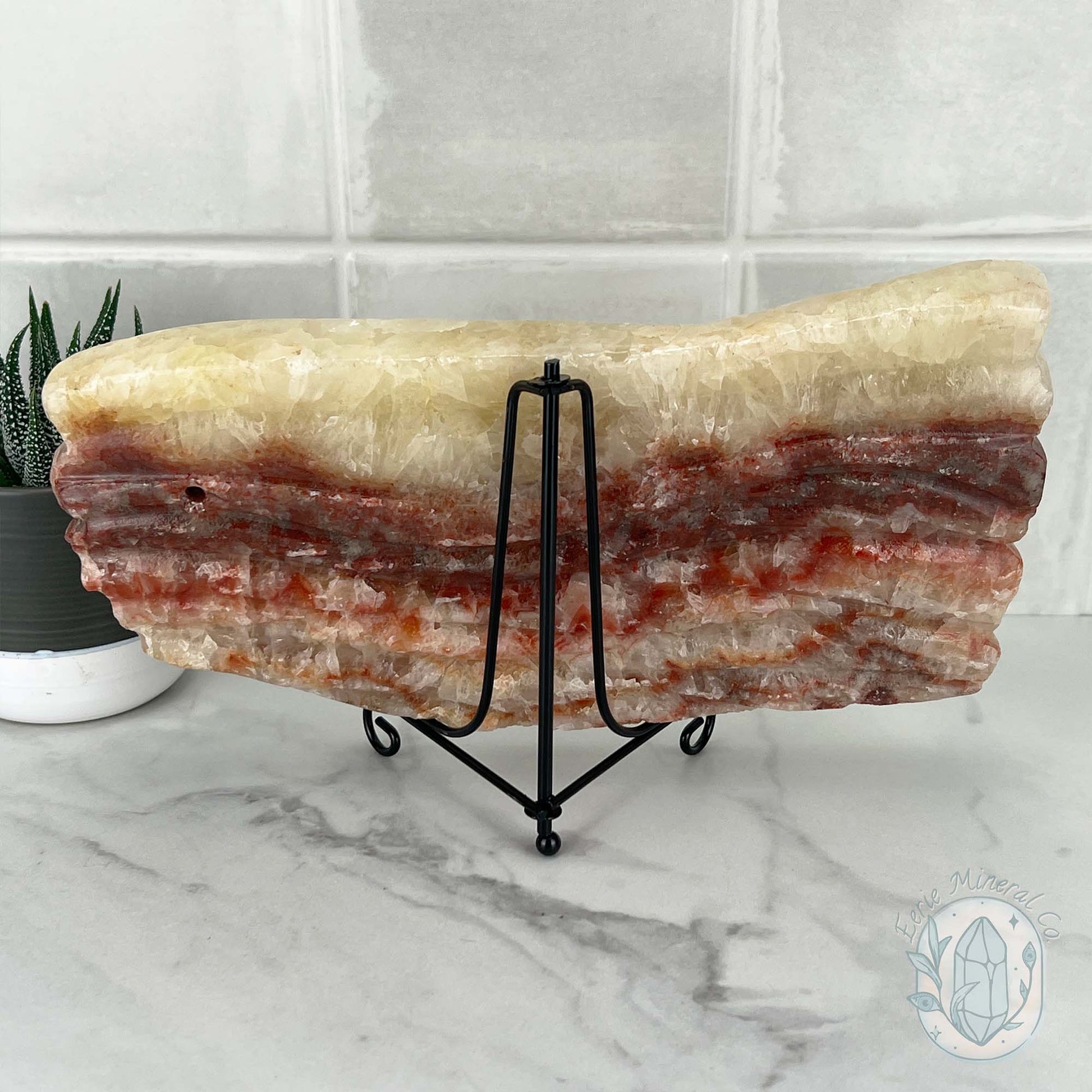 Polished Pork Stone (Red Banded Calcite) Specimen Slab