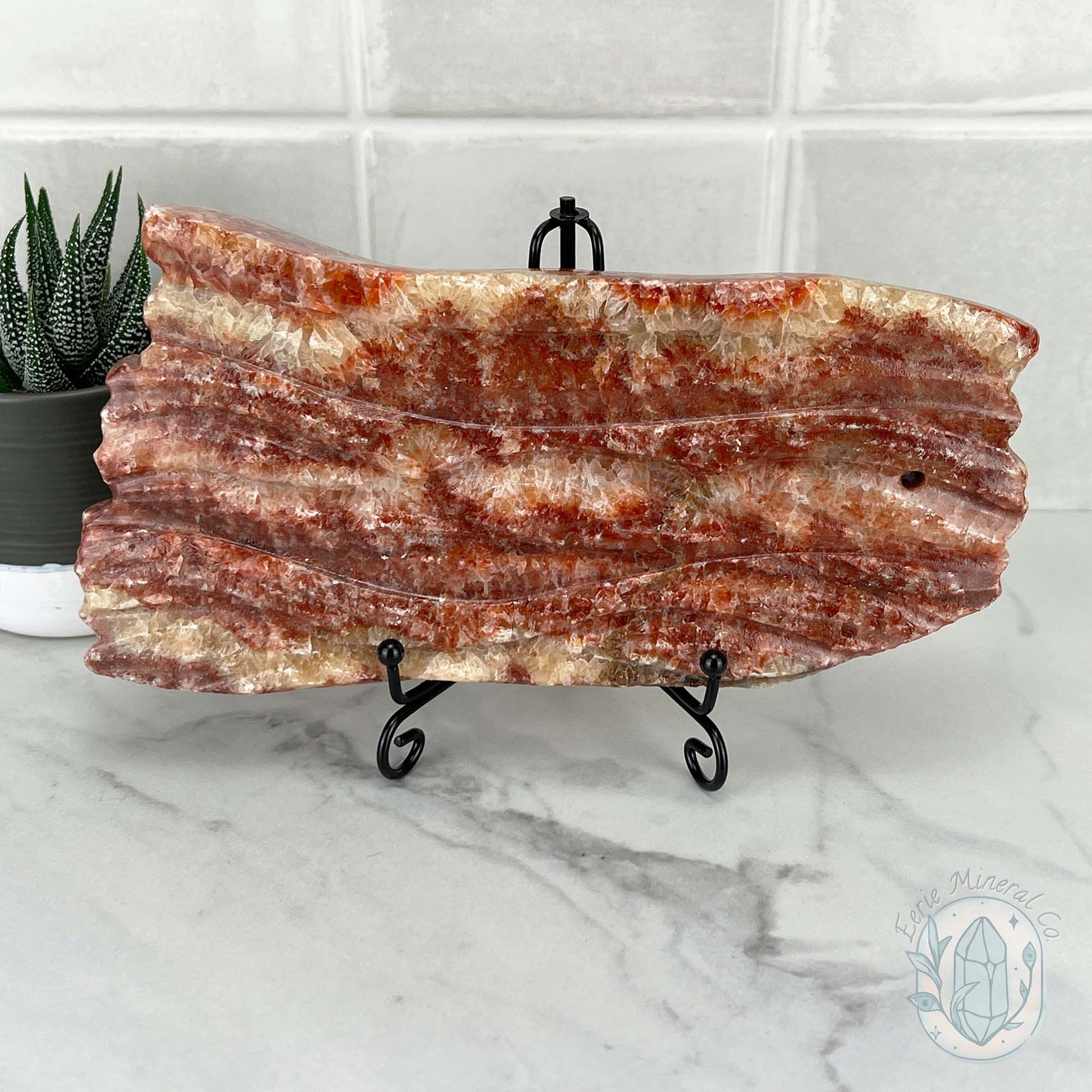 Polished Pork Stone (Red Banded Calcite) Specimen Slab