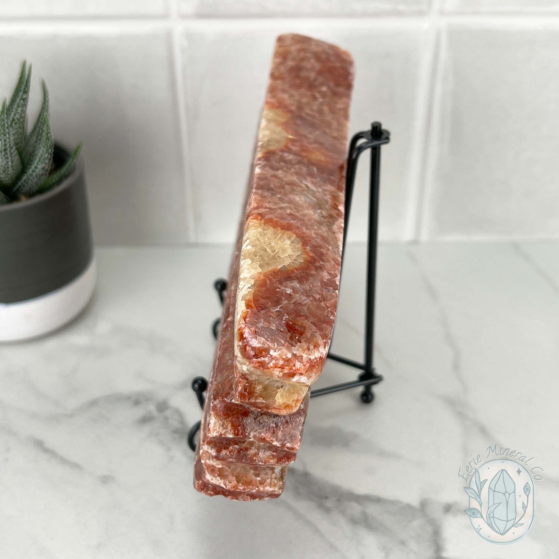 Polished Pork Stone (Red Banded Calcite) Specimen Slab