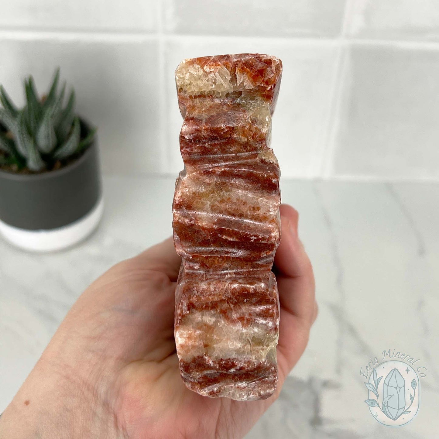 Polished Pork Stone (Red Banded Calcite) Specimen Slab