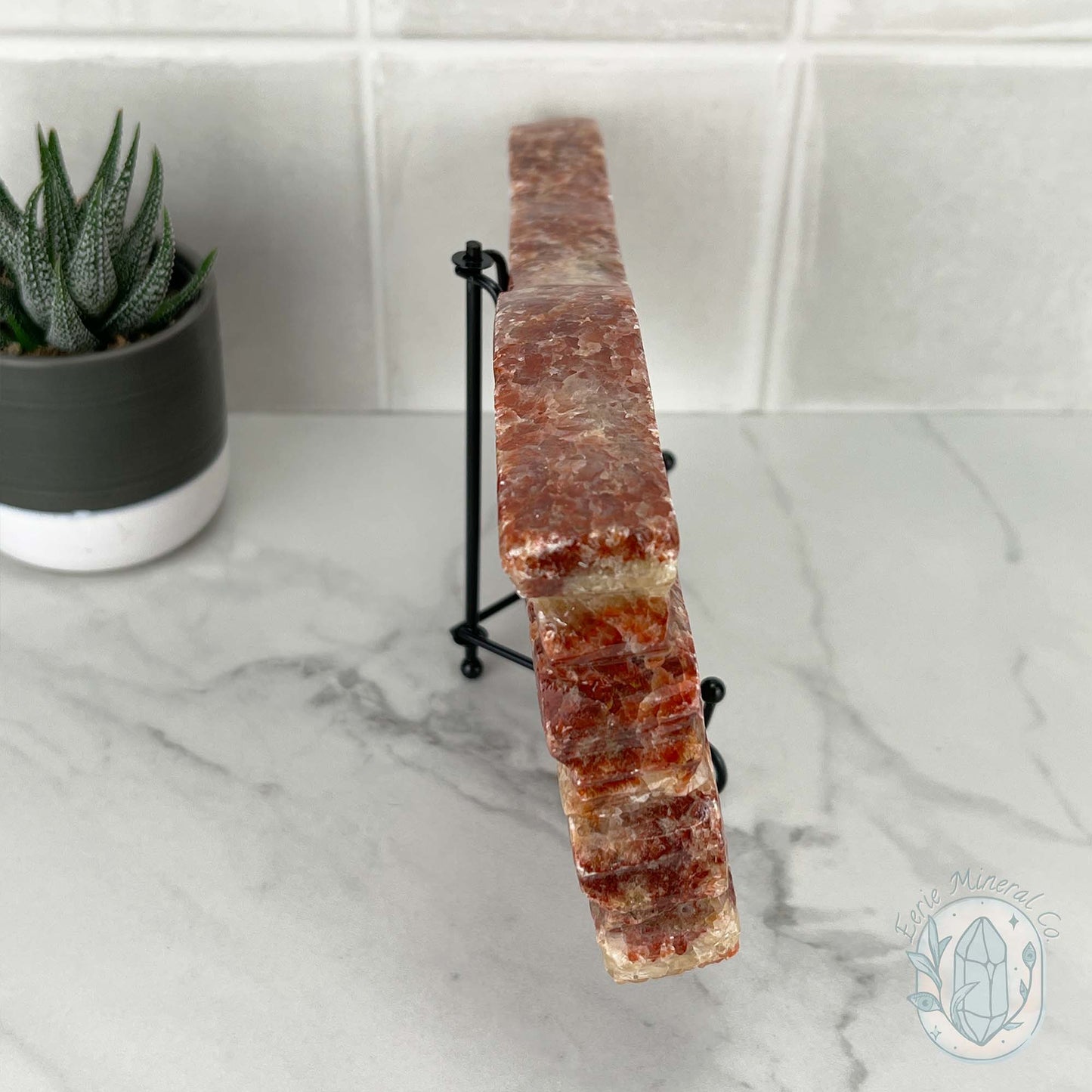 Polished Pork Stone (Red Banded Calcite) Specimen Slab