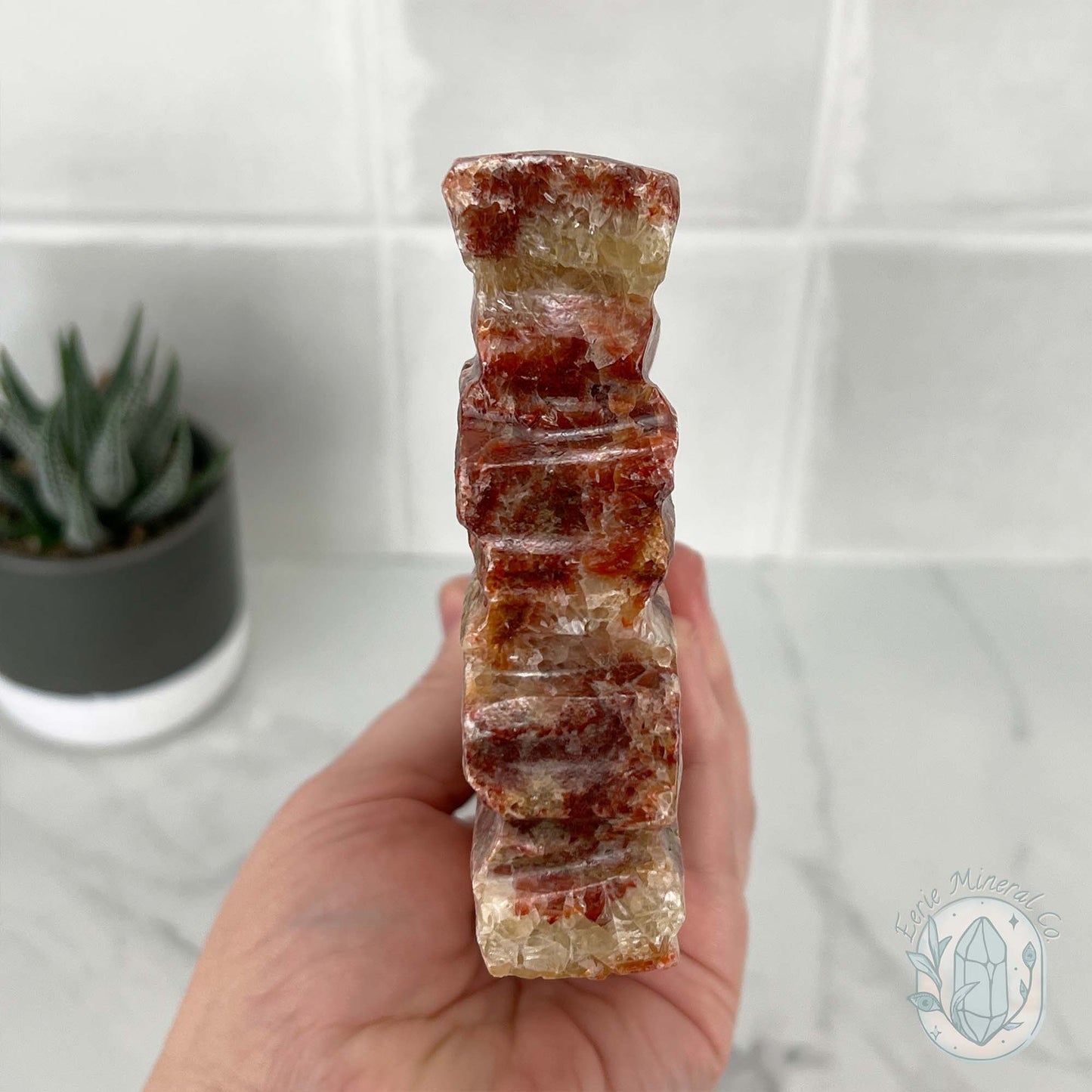 Polished Pork Stone (Red Banded Calcite) Specimen Slab