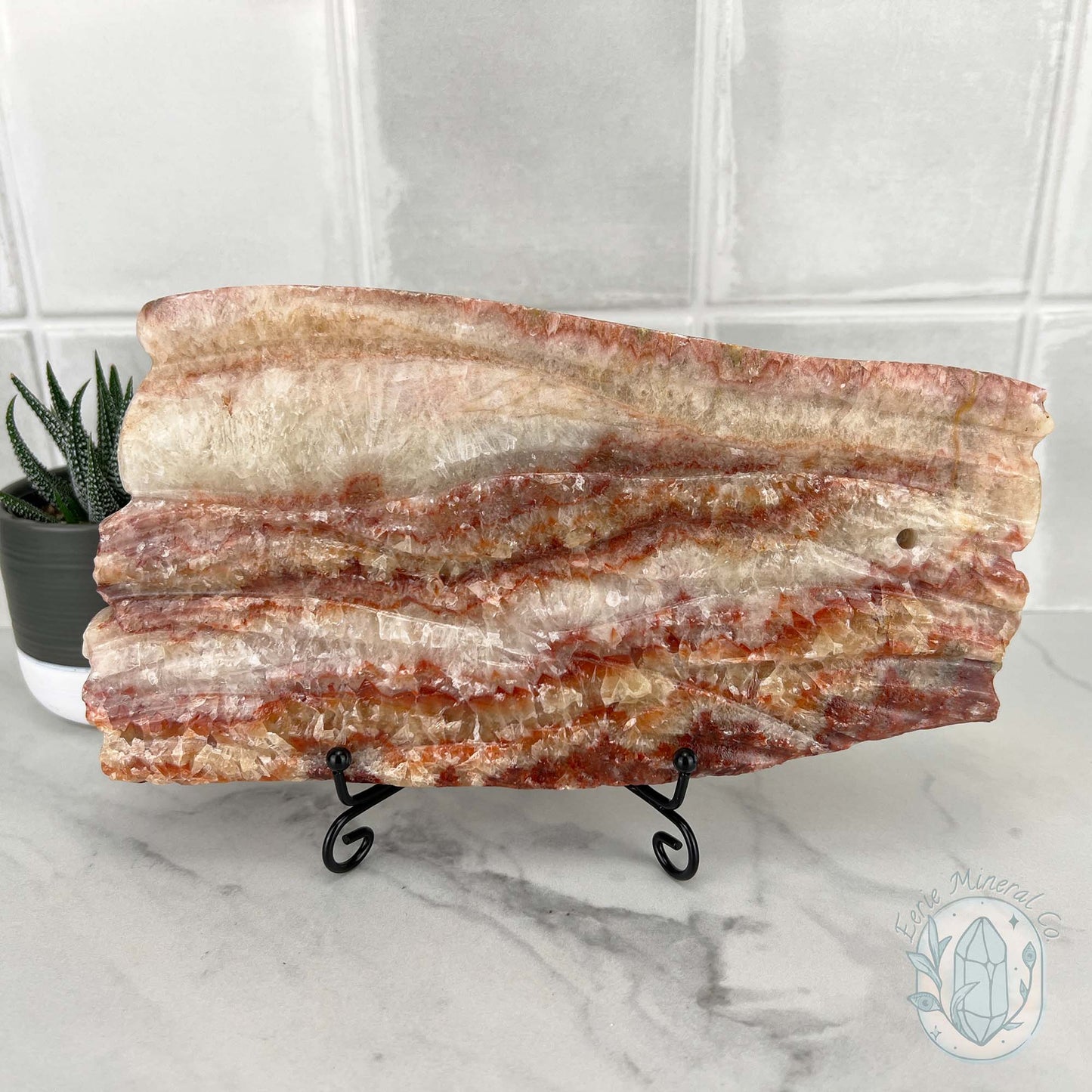 Polished Pork Stone (Red Banded Calcite) Specimen Slab