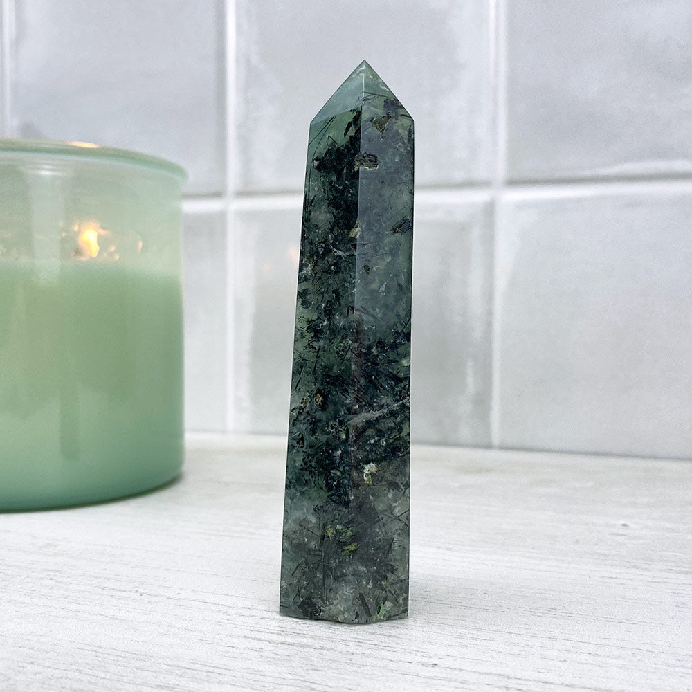 Polished Prehnite Tower