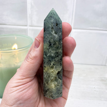 Polished Prehnite Tower
