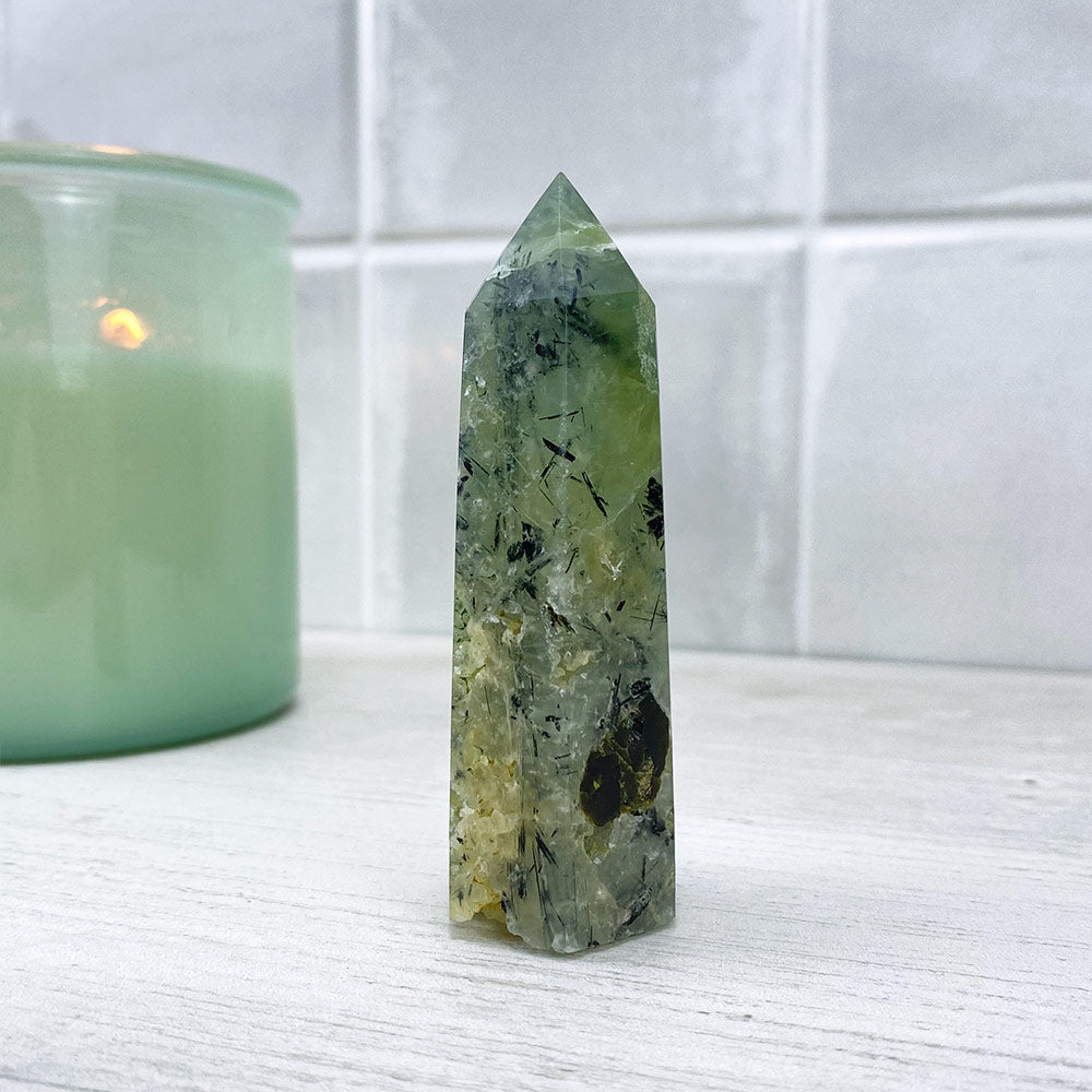 Polished Prehnite Tower