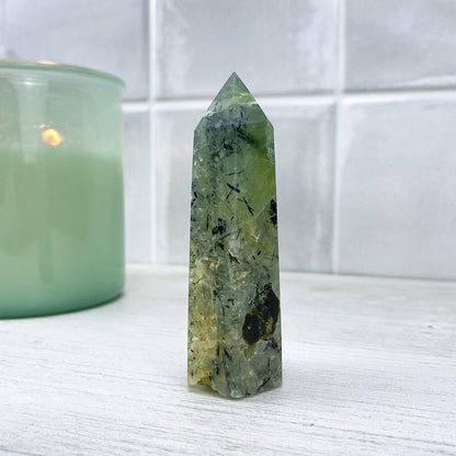 Polished Prehnite Tower