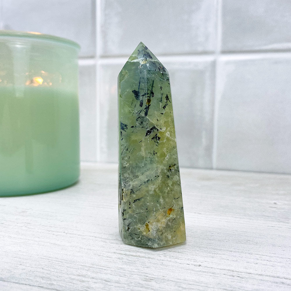 Polished Prehnite Tower