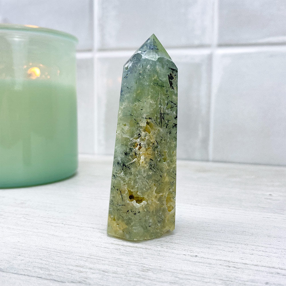 Polished Prehnite Tower