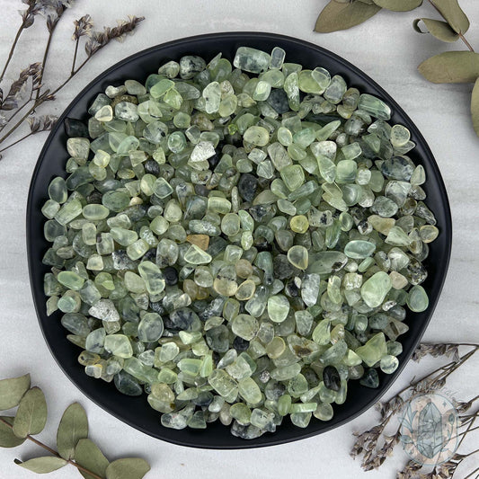 Polished Rutile Prehnite Crystal Chips