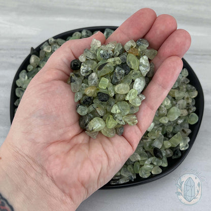 Polished Rutile Prehnite Crystal Chips