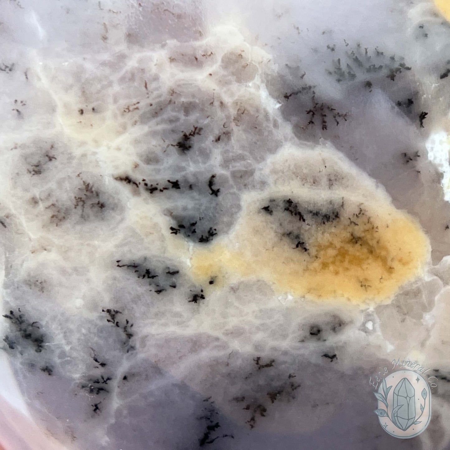 Polished Purple Dendritic (Chalcedony) Agate Heart Carving