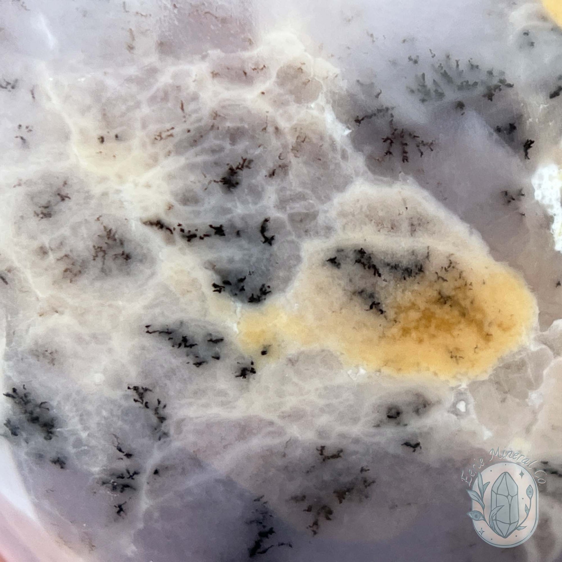 Polished Purple Dendritic (Chalcedony) Agate Heart Carving