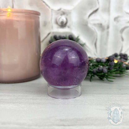 45mm Polished Purple Fluorite with Rainbow Flash Sphere
