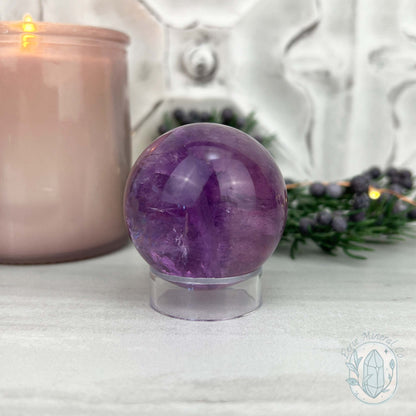 45mm Polished Purple Fluorite with Rainbow Flash Sphere