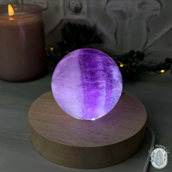 58mm Polished Purple Fluorite with Rainbow Flash Sphere