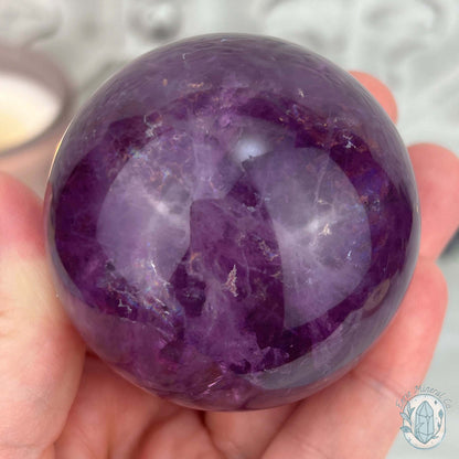 58mm Polished Purple Fluorite with Rainbow Flash Sphere