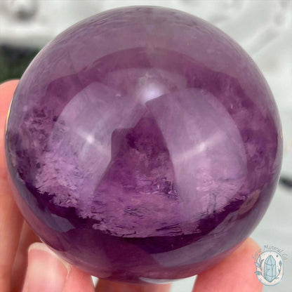 58mm Polished Purple Fluorite with Rainbow Flash Sphere