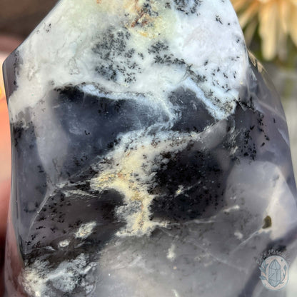 Polished Purple Dendritic Chalcedony Agate Flame