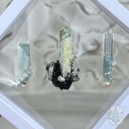 Natural Raw Aquamarine with Schorl Specimens